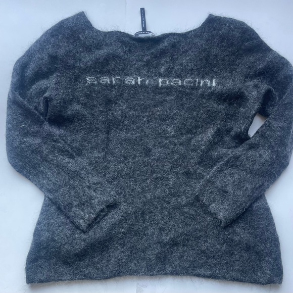 Sarah Pacini Charcoal V-Neck Sweater - Picture 7 of 8